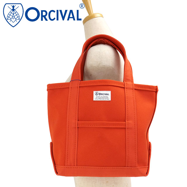 オーシバル ORCIVAL トートバッグ スモール [OR-H0285-KWC FW25] TOTE BAG SMALL メンズ・レディース ユニセックス 鞄 日本製 キャンバストート 小サイズ 帆布 オレンジ SUNSET-ORANGE 正規取扱店