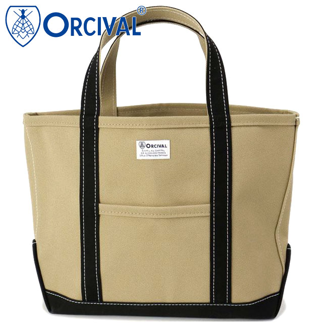 オーシバル ORCIVAL トートバッグ ミディアム [OR-H0284-KWC] TOTE BAG MEDIUM メンズ・レディース ユニセックス 鞄 日本製 キャンバストート 中サイズ 帆布 カーキグリーン LT.KHAKI/BLACK 正規取扱店