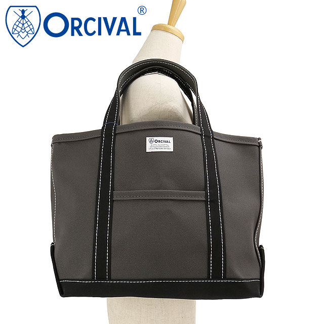 オーシバル ORCIVAL トートバッグ ミディアム [OR-H0284-KWC FW25] TOTE BAG MEDIUM メンズ・レディース ユニセックス 鞄 日本製 キャンバストート 中サイズ 帆布 グレー CHARCOAL/BLACK 正規取扱店
