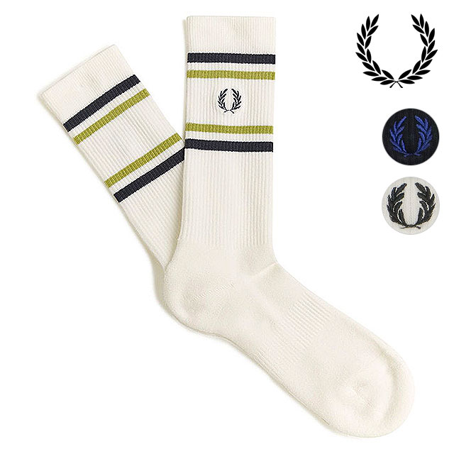 フレッドペリー FRED PERRY リブドスポーツソックス [C1153 FW25Q4] RIBBED SPORTS SOCK メンズ 靴下 ミドルソックス リブ編み 【メール便配送】 正規取扱店