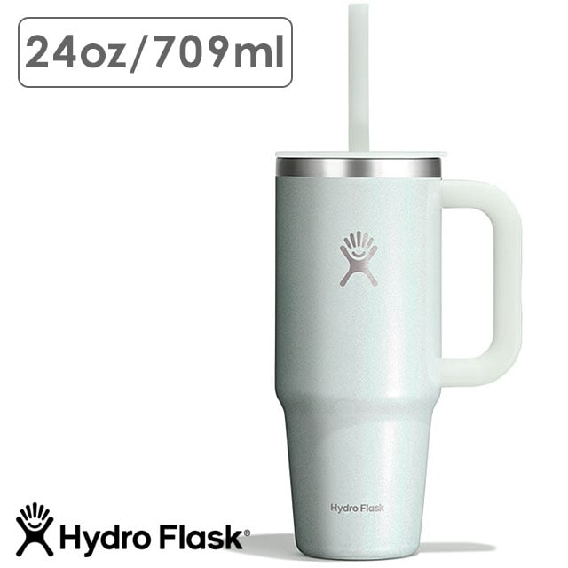 限定カラー ハイドロフラスク Hydro Flask グリマー トラベルタンブラー 709ml [8902310191252 FW25] GLIMMER 24oz TRAVEL TUMBLER メンズ・レディース ステンレスボトル 水筒 直飲み 保温 保冷 アウトドア オフィス ジム ブルー GlimmerBlue 正規取扱店