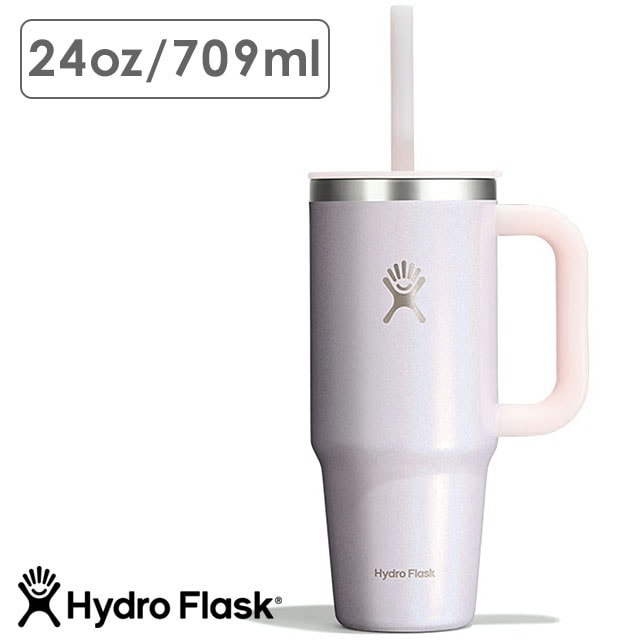 限定カラー ハイドロフラスク Hydro Flask グリマー トラベルタンブラー 709ml [8902310193252 FW25] GLIMMER 24oz TRAVEL TUMBLER メンズ・レディース ステンレスボトル 水筒 直飲み 保温 保冷 アウトドア オフィス ジム ピンク GlimmerPink 正規取扱店