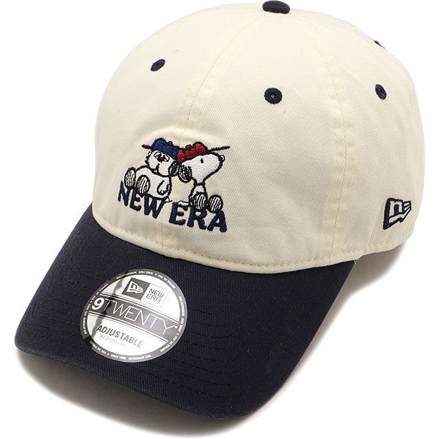 ニューエラ キャップ NEW ERA CAP 9TWENTY ピーナッツ [14682619 FW25] 920 PEANUTS SNOOPY AND OLAF CHR メンズ・レディース スヌーピー コラボ 帽子 クロームホワイト/ネイビー 正規取扱店