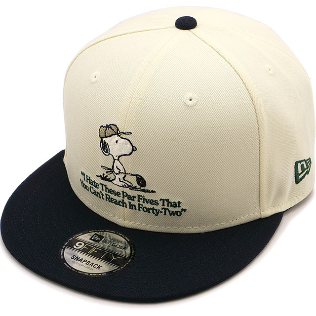 ニューエラ NEW ERA ゴルフキャップ 9FIFTY ピーナッツ [14682544 FW25] GOLF GF 950 PEANUTS TGDMC メンズ・レディース スヌーピー コラボ 帽子 クロームホワイト/ネイビー 正規取扱店