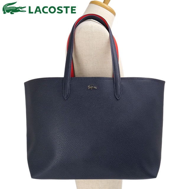 ラコステ LACOSTE アンナ ジップトートバッグ [NF4823AA-B50 SS26] ファスナー開閉 肩掛けカバン ビジネス タウン ネイビー