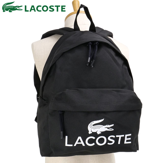 ラコステ LACOSTE リュックサック バックパック [NU5182ZT-000 SS26] BACKPACK デイパック タウン 通勤通学 ビッグロゴ 黒 ブラック