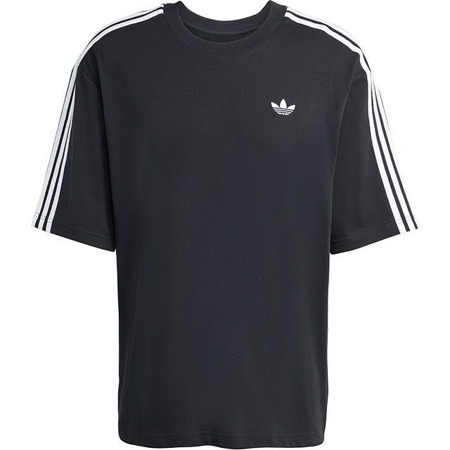 アディダス オリジナルス adidas Originals メンズ アディカラー スリーストライプス オーバーサイズド ティー [V9487/KD4095 SS26] ADICOLOR 3-STRIPES OVERSIZED TEE 半袖 Tシャツ 黒 ブラック 【メール便配送】