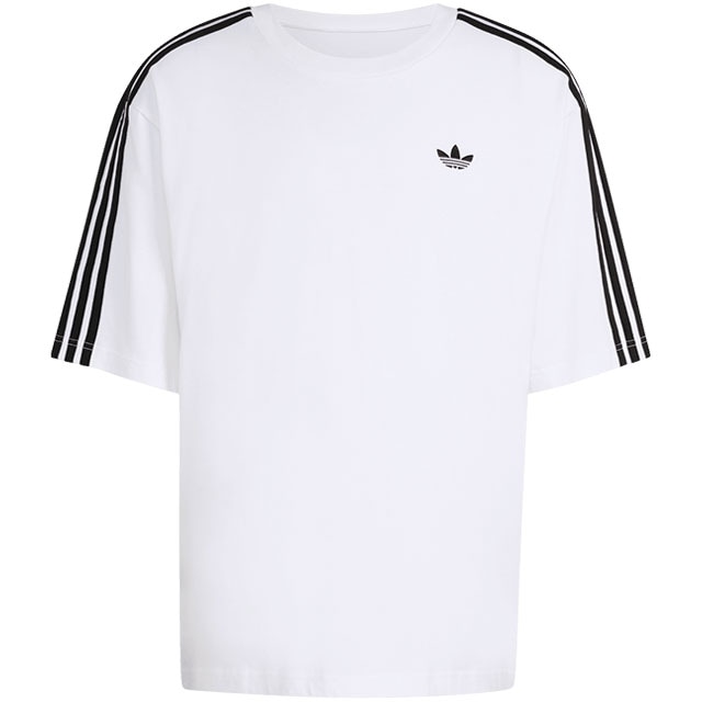 アディダス オリジナルス adidas Originals メンズ アディカラー スリーストライプス オーバーサイズド ティー [V9487/KD4096 SS26] ADICOLOR 3-STRIPES OVERSIZED TEE 半袖 Tシャツ 白 ホワイト 【メール便配送】