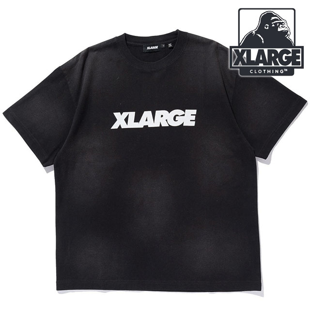 エクストララージ XLARGE メンズ ディスチャージプリンテッド スタンダードロゴ ショートスリーブTシャツ [101261011009 SS26] DISCHARGE PRINTED STANDARD LOGO S/S TEE 半袖 黒 BLACK 【メール便配送】