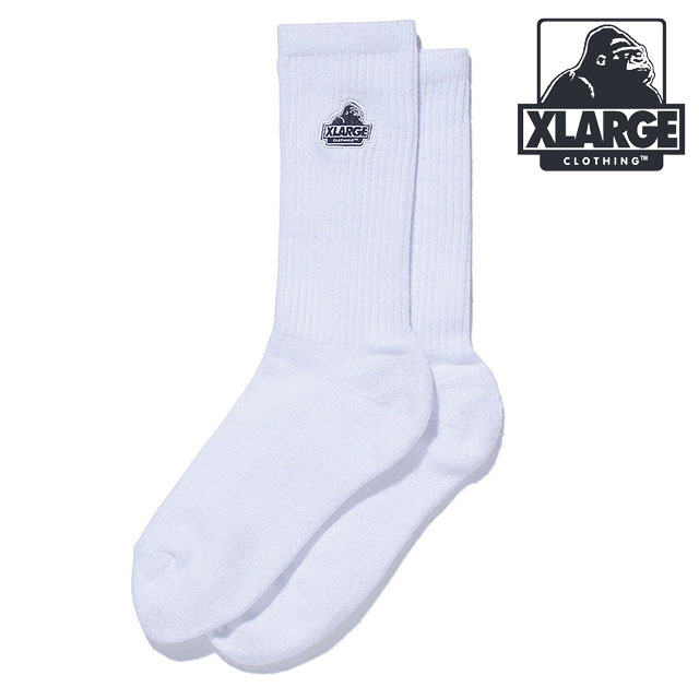 エクストララージ XLARGE メンズ スランテッドOG ソックス [101261054001 SS26] SLANTED OG SOCKS 靴下 クルーソックス 1足 白 WHITE 【メール便配送】