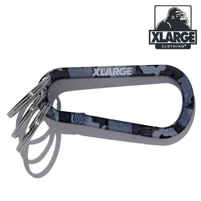 エクストララージ XLARGE スタンダードロゴ キーリングカラビナ [101261054008 SS26] STANDARD LOGO KEYRING CARABINER 小物 キーホルダー グレー GREY 【メール便配送】