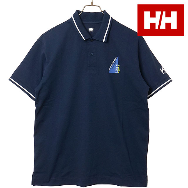 ヘリーハンセン HELLY HANSEN ポロシャツ メンズ ショートスリーブグラフィックポロ [HE32645-ON SS26] S/S Graphic Polo 半袖 UVカット 紺 オーシャンネイビー 【メール便配送】