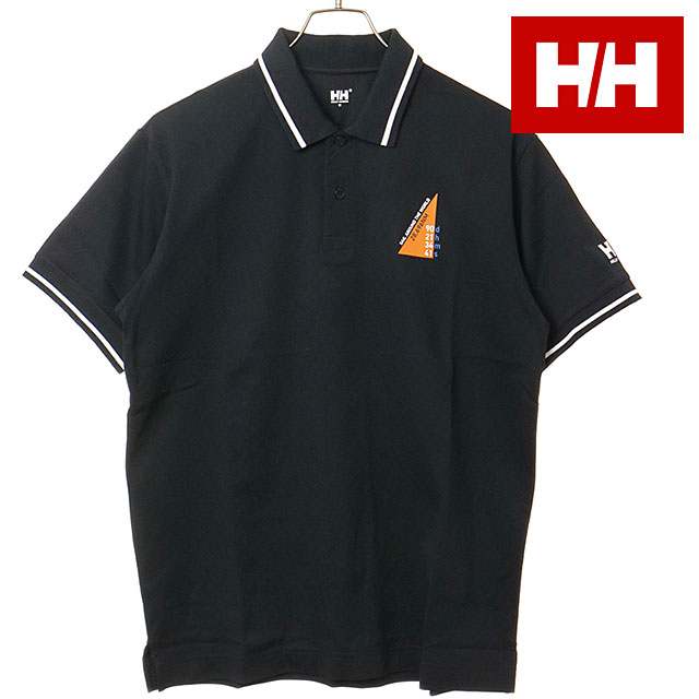 ヘリーハンセン HELLY HANSEN ポロシャツ メンズ ショートスリーブグラフィックポロ [HE32645-K SS26] S/S Graphic Polo 半袖 UVカット 黒 ブラック 【メール便配送】