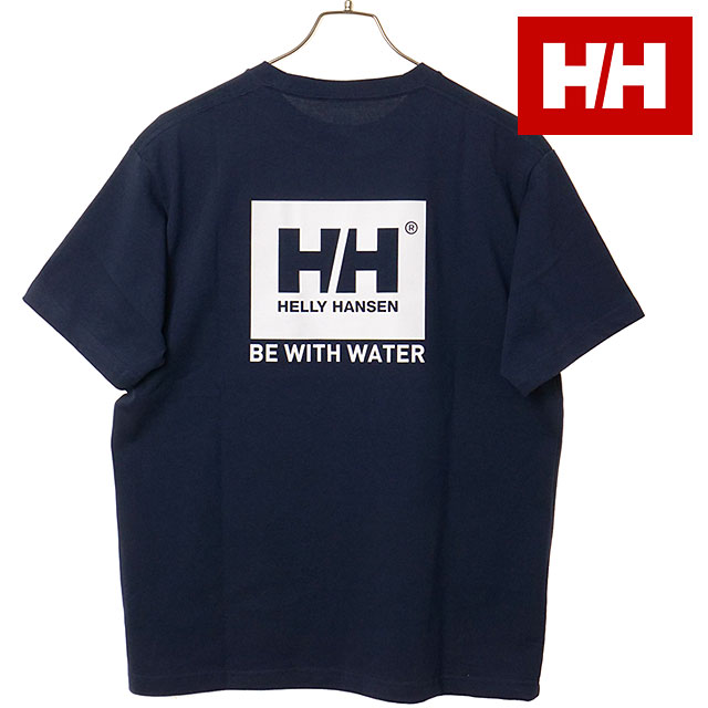 ヘリーハンセン HELLY HANSEN Tシャツ メンズ ショートスリーブビーウォーターロゴティー [HOE62623-ON SS26] S/S Be With Water Logo Tee 半袖 バックプリント ポケットTee 紺 オーシャンネイビー 【メール便配送】