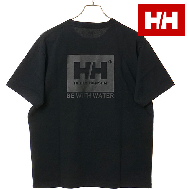 ヘリーハンセン HELLY HANSEN Tシャツ メンズ ショートスリーブビーウォーターロゴティー [HOE62623-K SS26] S/S Be With Water Logo Tee 半袖 バックプリント ポケットTee 黒 ブラック 【メール便配送】
