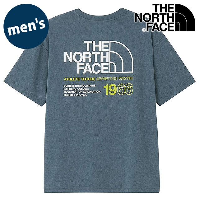 ザ・ノース・フェイス THE NORTH FACE Tシャツ メンズ ショートスリーブイーエス66ロゴワイドティー [NT32597-SL SS26] S/S ES 66 Logo Wide Tee 半袖 パフォーマンスウェア グレイ スレートグレー 【メール便配送】