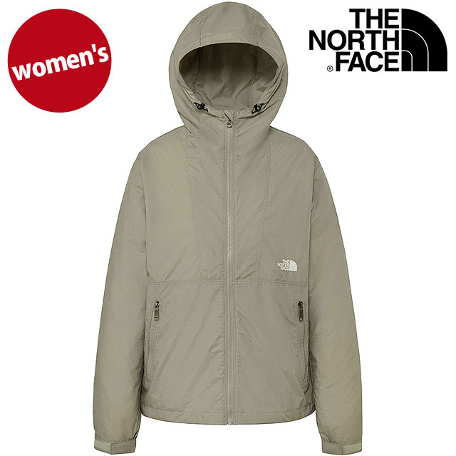 ザ・ノース・フェイス THE NORTH FACE レディース コンパクトジャケット [NPW72530-ST SS26] Compact Jacket ナイロン マンウテンパーカー 撥水 防風 軽量 収納 グレーベージュ ストーンスラブ