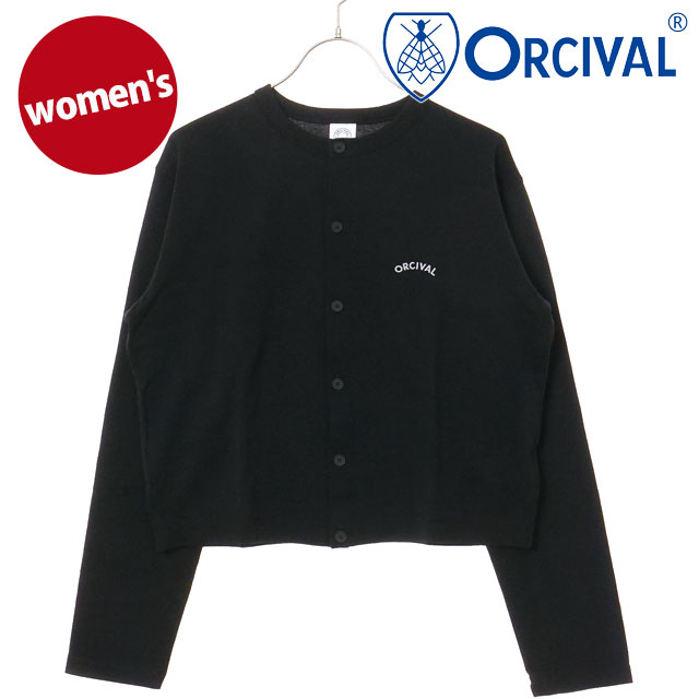 オーシバル ORCIVAL レディース クルーネック カーディガン [OR-C0530-SEF SS26] CREW NECK CARDIGAN 長袖 羽織 日本製 黒 BLACK