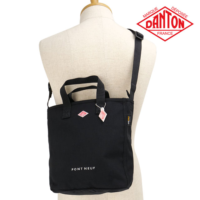 ダントン DANTON コーデュラキャンバス2WAYトートバッグ ポン・ヌフ [PONT NEUF SS26] CORDURA CANVAS 2WAY TOTE BAG ユニセックス肩掛け ショルダーバッグ 黒 BLACK（WHITE）