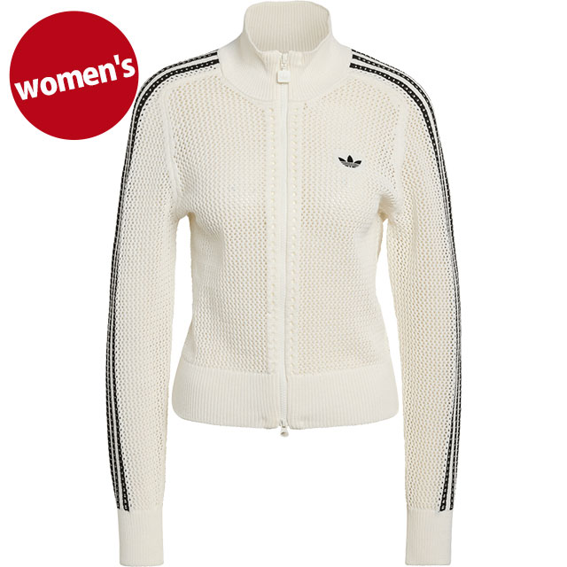 アディダス オリジナルス adidas Originals レディース ニティド クロシェット ファイヤーバード トラックトップ [WQ801/KC6496 SS26] KNITTED CROCHET FIREBIRD TRACK TOP トラックジャケット 白 オフホワイト