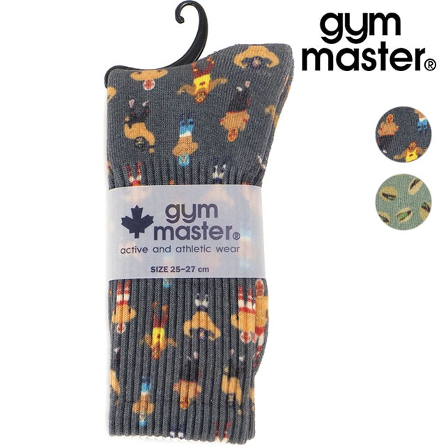 ジムマスター GYM MASTER ハッピーペイントクルーソックス [G857329 SS26] 靴下 クルー丈 総柄 【メール便配送】