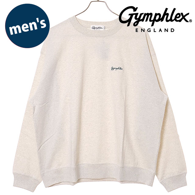 ジムフレックス Gymphlex メンズ クルーネック P.O. [#GY-C0487 HKT SS26] CREW NECK P.O. 長袖Tシャツ カットソー ロンティー 無地 ワンポイント ホワイト SHIRAKABA-WHITE(GREEN)