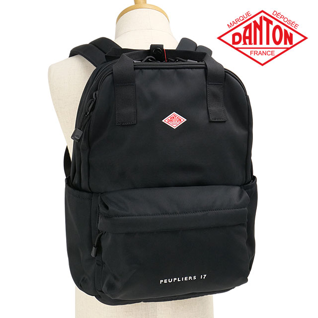 ダントン DANTON ポリエステルツイルバックパック ピュプリエ [PEUPLIERS 17 SS26] 17L POLYESTER TWILL BACKPACK ユニセックスリュック デイパック 黒 BLACK（WHITE）