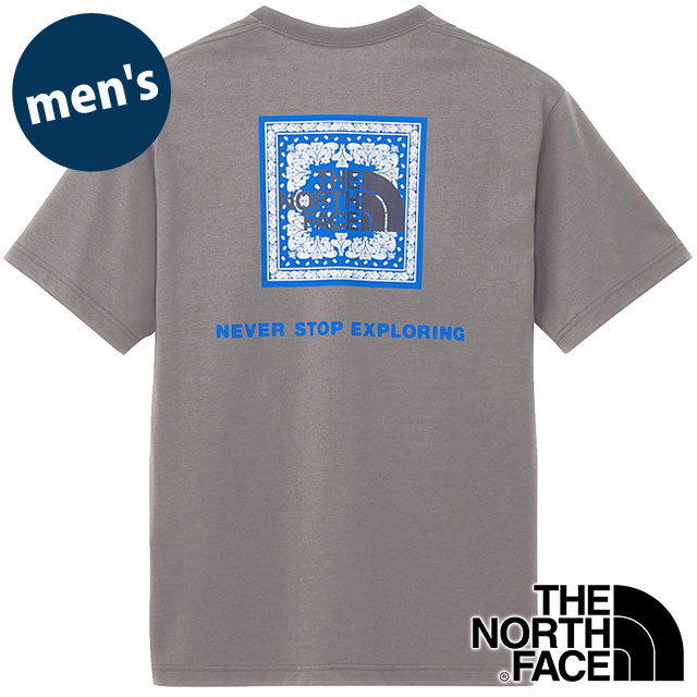 【20%OFF/SALE】ザ・ノース・フェイス THE NORTH FACE ショートスリーブバンダナスクエアロゴティー [NT32446-SP SS25] S/S Bandana Square Logo Tee メンズ TNF 半袖Tシャツ スモークドパール 【メール便配送】【ts】
