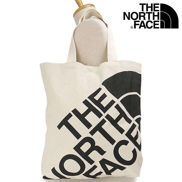 ザ・ノース・フェイス THE NORTH FACE ランプトートM [NM72608-NK SS26] Ramp Tote M 肩掛けキャンバストートバッグ オーガニックコットン 白 ナチュラル/ブラック 【メール便配送】
