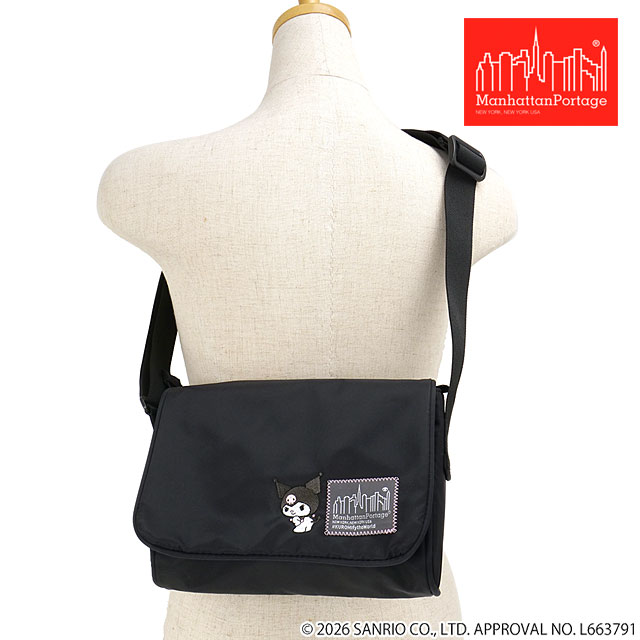 コラボ マンハッタンポーテージ Manhattan Portage ホワイトホール ショルダーバッグ クロミ [MP2095MGNTNTWLBKRM SS26] WHITEHALL SHOULDER MGNT FLIGHT NYLON BACKING KUROMI ユニセックスサンリオ 黒 Black