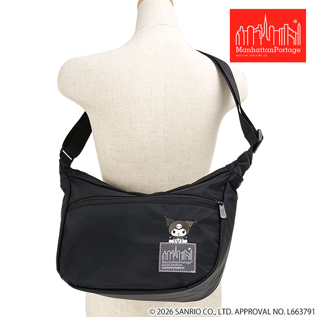 コラボ マンハッタンポーテージ Manhattan Portage デュエット ショルダーバッグ クロミ [MP2409NTWLBKRM SS26] DUET SHOULDER BAG FLIGHT NYLON BACKING KUROMI ユニセックスサンリオ 黒 Black
