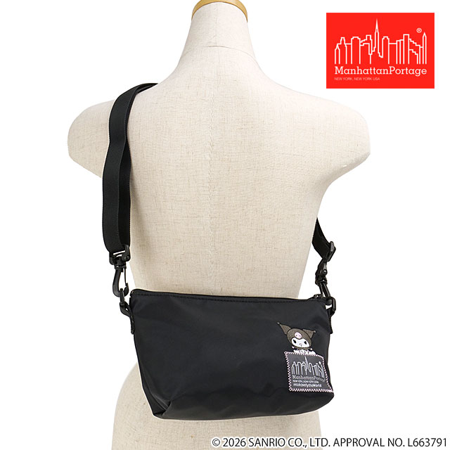 コラボ マンハッタンポーテージ Manhattan Portage ズコッティクラッチバッグ クロミ [MP6020NTWLBKRM SS26] ZUCCOTTI CLUTCH FLIGHT NYLON BACKING KUROMI ユニセックスショルダーバッグ サンリオ 黒 Black