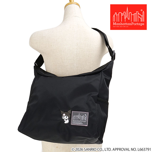 コラボ マンハッタンポーテージ Manhattan Portage ベッドスタイ ショルダーバッグ クロミ [MP6041NTWLBKRM SS26] BED-STUY SHOULDER BAG FLIGHT NYLON BACKING KUROMI ユニセックスサンリオ 黒 Black