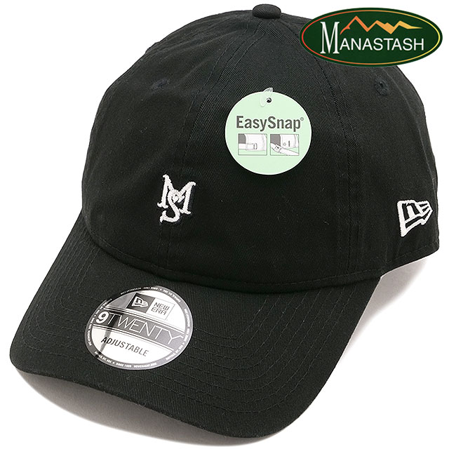 コラボ マナスタッシュ MANASTASH ニューエラ ミニロゴキャップ [792-5974003-010 SS26] NEW ERA 9TWENTY MINI LOGO CAP 帽子 サイズ調整可能 ブラック BLK