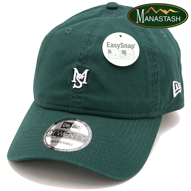 コラボ マナスタッシュ MANASTASH ニューエラ ミニロゴキャップ [792-5974003-350 SS26] NEW ERA 9TWENTY MINI LOGO CAP 帽子 サイズ調整可能 グリーン D/GREEN