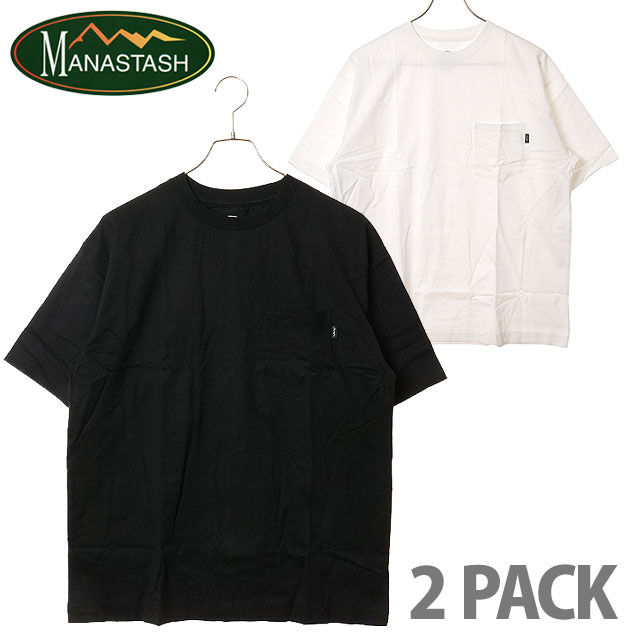 マナスタッシュ MANASTASH メンズ ヘンプ ポケットTシャツ 2パック [792-4934001-363 SS26] HEMP PK TEES (2 PACK) Tシャツ 2枚セット ブラック ホワイト OTHER