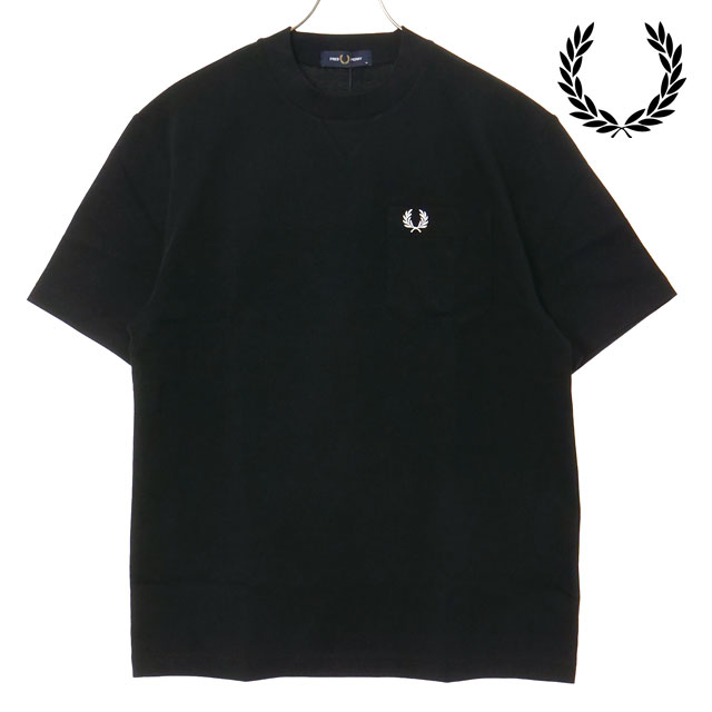 フレッドペリー FRED PERRY メンズ ポケットディテールTシャツ [M2408-102 SS26] POCKET DETAIL T-SHIRT 半袖 ポケットTシャツ ブラック BLACK