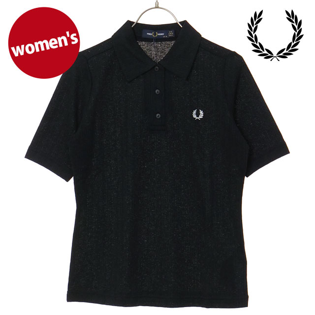 フレッドペリー FRED PERRY レディース シアーリブポロシャツ [G2168-102 SS26] SHEER RIB POLO SHIRT 半袖 ブラック BLACK