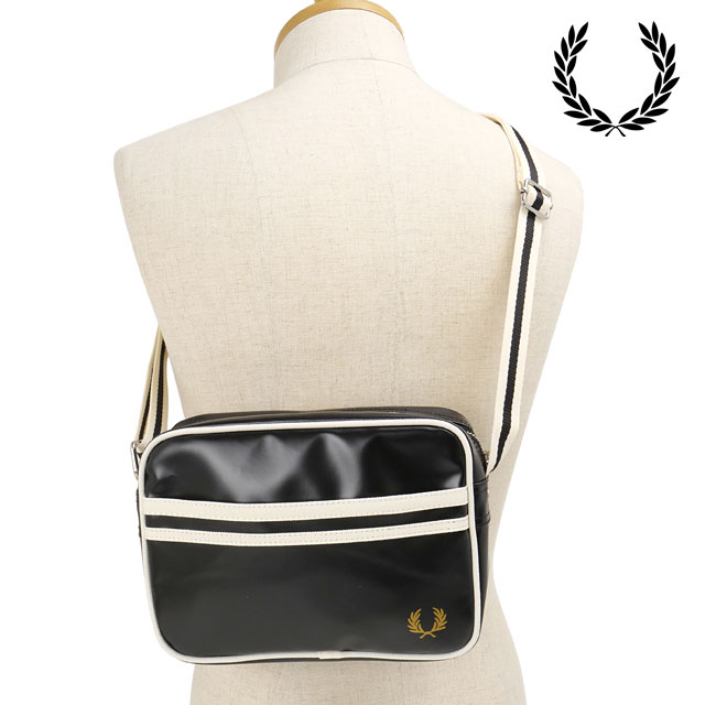 フレッドペリー FRED PERRY クラシックミニショルダーバッグ [L2168-D57 SS26] 2L CLASSIC MINI SHOULDER BAG ユニセックスワンショルダー ブラック BLACK/ECRU