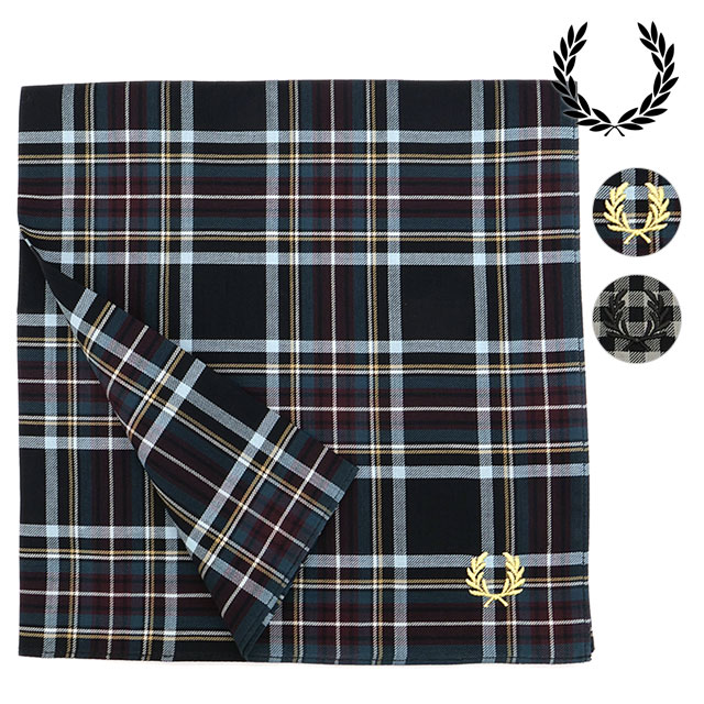 フレッドペリー FRED PERRY ハンカチーフ [F20007 SS26] HANDKERCHIEF 小物 コットンハンカチ タータンチェック 【メール便配送】