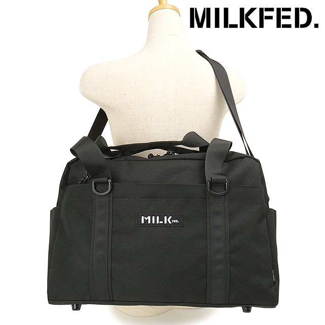 ミルクフェド MILKFED. BFFボストンバッグ [103261053003 SS26] BFF BOSTON BAG ユニセックスジムバッグ 旅行カバン 黒 BLACK
