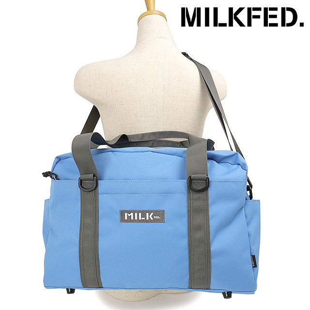 ミルクフェド MILKFED. BFFボストンバッグ [103261053003 SS26] BFF BOSTON BAG ユニセックスジムバッグ 旅行カバン ブルー LtBLUE