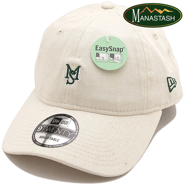 コラボ マナスタッシュ MANASTASH ニューエラ ヘンプキャップ [792-5974004-414 SS26] 9TWENTY HEMP CAP 帽子 サイズ調整可能 ホワイト NATURAL