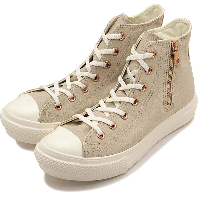 コンバース CONVERSE レディース スニーカー オールスター ライト PLTS PG Z HI [31317430 SS26] ALL STAR LIGHT PLTS PG Z HIハイカット サイドジップ ラテ ブラウン