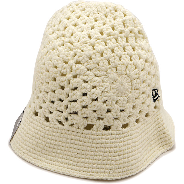 ニューエラ キャップ NEW ERA CAP ハット レディース クロッシェニットバケット [14744709 SS26] CROCHET KNIT 帽子 クロシェ編み ホワイト オフホワイト 【メール便配送】