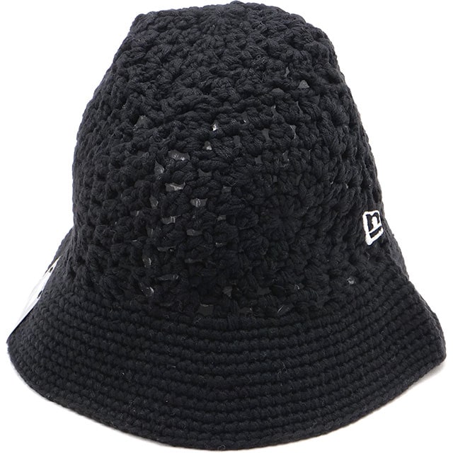 ニューエラ キャップ NEW ERA CAP ハット レディース クロッシェニットバケット [14744715 SS26] CROCHET KNIT 帽子 クロシェ編み ブラック 【メール便配送】