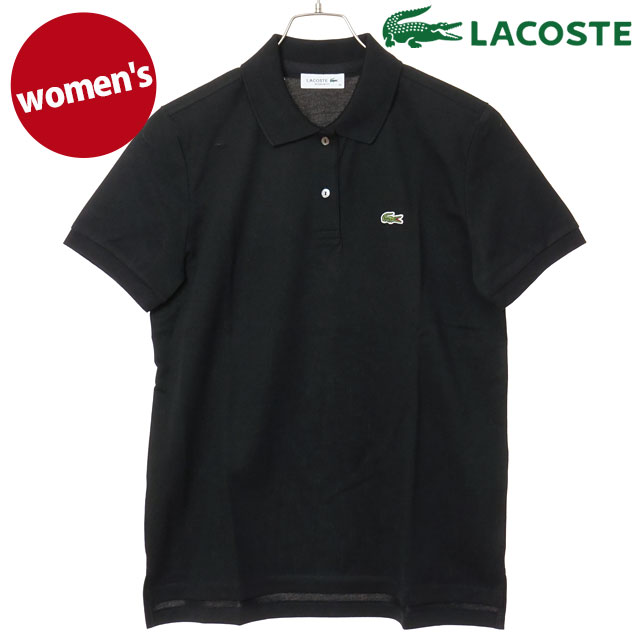 ラコステ LACOSTE レディース コットン100% ピケ ポロシャツ(半袖) [PF7839J-99-031 SS26] 日本製 半袖 綿100% 定番ポロ ブラック