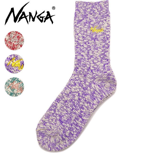 ナンガ NANGA カラースラブヤーン 3/4 ソックス [N2502-3H314Z SS26] COLOR SLAB YARN 3/4 SOCKS 靴下 クルーソックス ネオンカラー 【メール便配送】