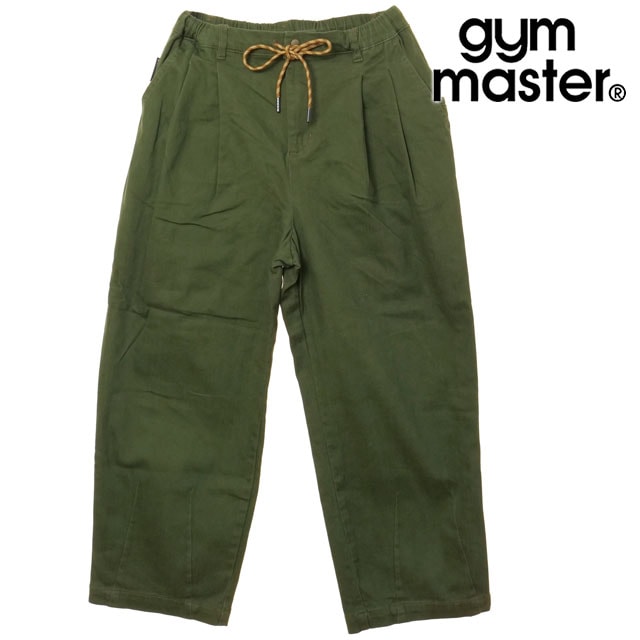 ジムマスター GYM MASTER メンズ 10ozストレッチカツラギツータックパンツ [G621747-47 SS26] ロングパンツ クライミングパンツ グリーン DPオリーブ（カツラギ）