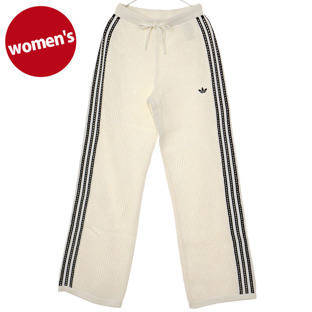 adidas メッシュカジュアル編み編みパンツ Mサイズ クリーム色 レディース 【adidas】 アディダス W KNIT CROCHET FBIRD TP ロング